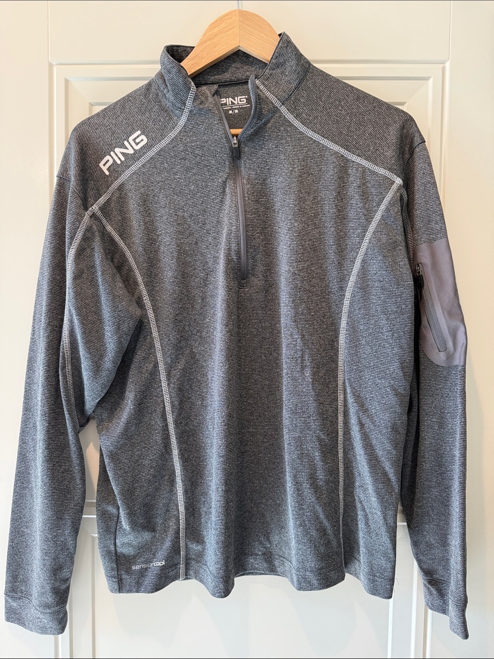 PING Men's Gray Heather Quarter-Zip Sensorcool Pullover